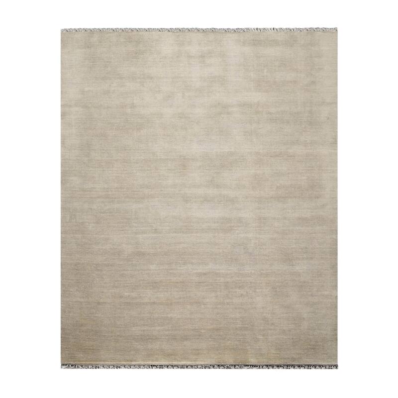 Hand Loomed Mossy Gray Hand Made Wool Modern & Contemporary Area Rug