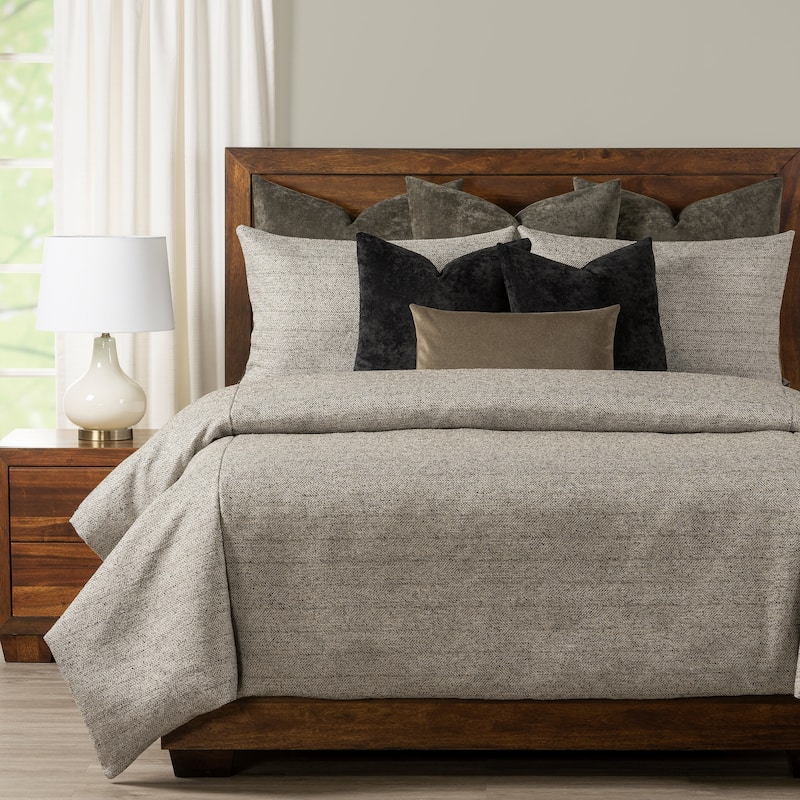 Perfomance Tweed Duvet Cover & Insert Set - Stone Grey - Queen - 9 Piece