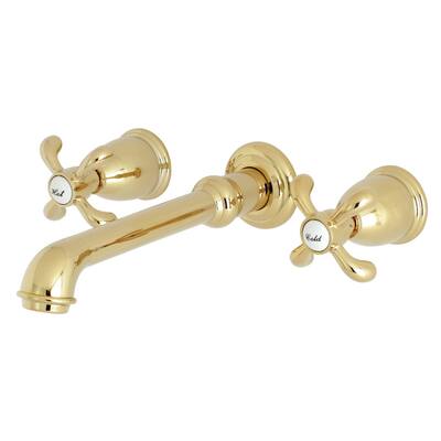 Kingston Brass French Country Two-Handle 3-Hole Wall Mount Bathroom Faucet