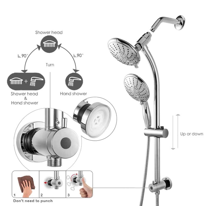 Dual Bathroom Shower Heads Rain Shower Set
