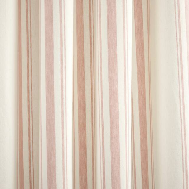 Lush Decor Farmhouse Stripe Yarn Dyed Cotton Window Curtain Panel Pair