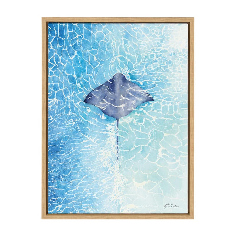 Kate and Laurel Sylvie Stingray Framed Canvas by Julie Maida