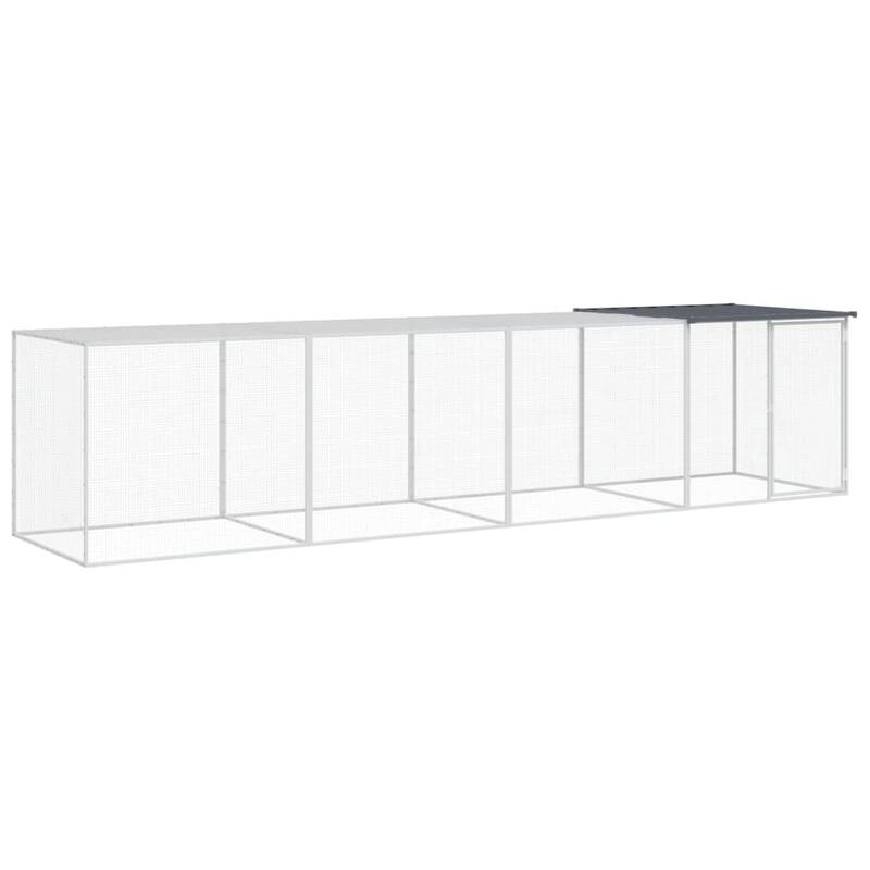 vidaXL Chicken Cage with Roof Light Gray/Anthracite multisize Galvanized Steel