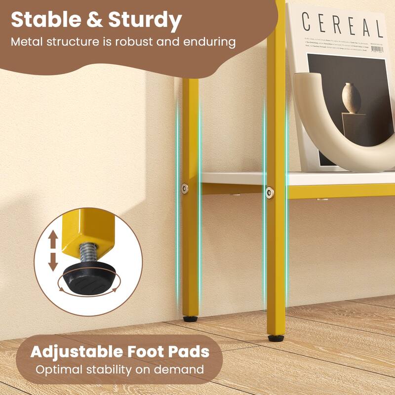 44 Inch Modern 2-Tier Console Table with Lower Storage Shelf for Entryway Living Room or Hallway - 44"L x 8"W x 30.5"H
