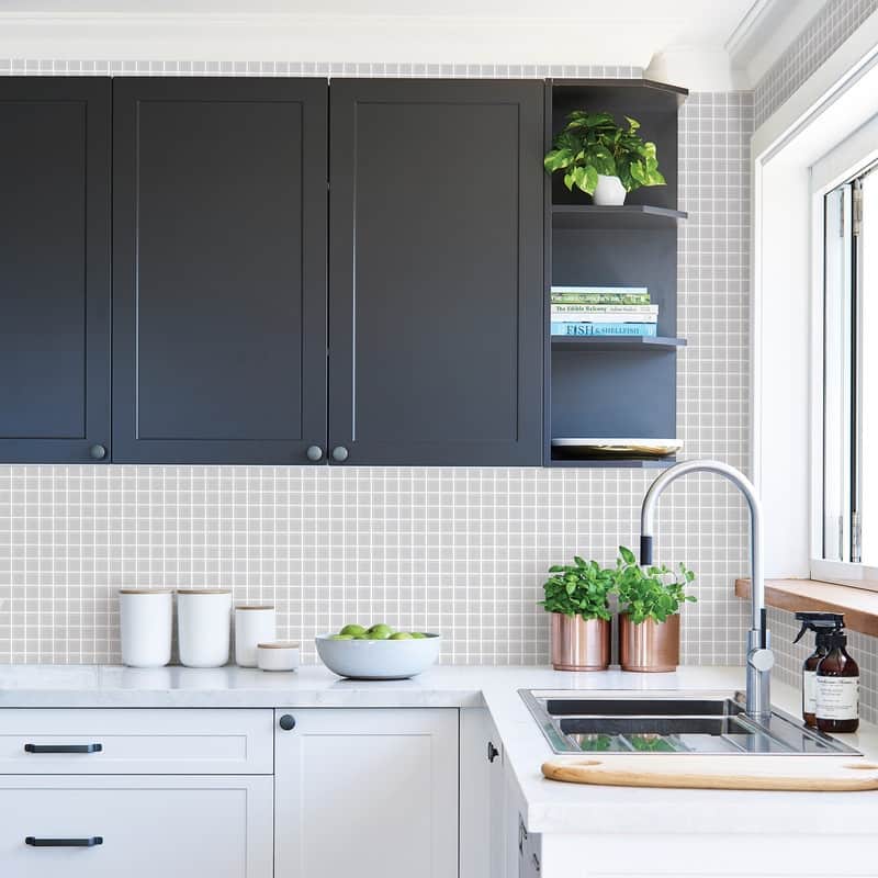 Brewster Crystalline Silver Glass Tile Wallpaper - 20.5in x 396in x 0.025in