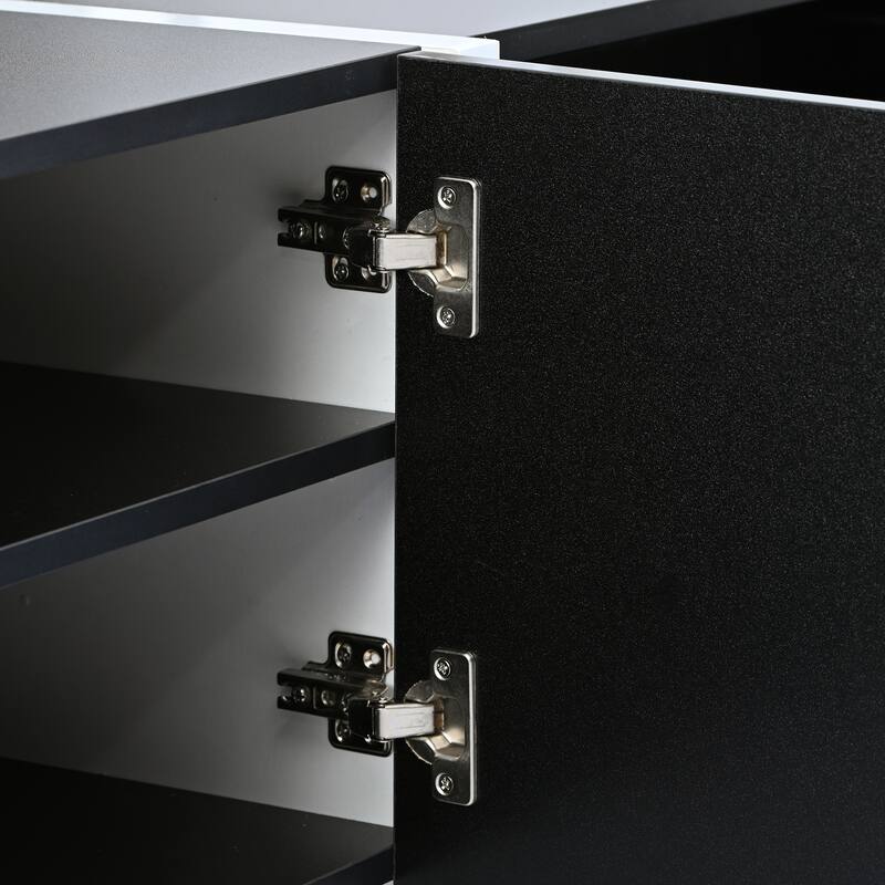 TV Stand Console Table for TVs Up to 80",TV Cabinet with High Gloss UV Surface