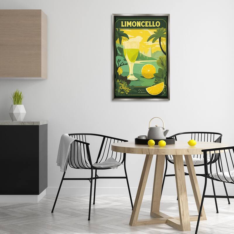 Stupell Lemon Cocktail in Tropical Scene Framed Floater Canvas Wall Art Design By Andreas Magnusson