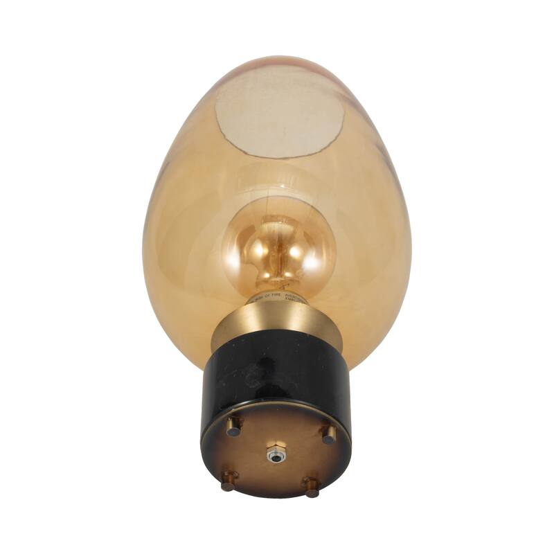 Sagebrook Home 16" Mikeno Glass And Marble Table Lamp, Gold, 16"H - 9" x 9" x 16"