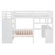 preview thumbnail 28 of 33, Full over Twin Solid Wood Bunk Bed with Desk and Shelves