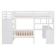 preview thumbnail 11 of 16, White Full over Twin Solid Wood Bunk Bed with Desk