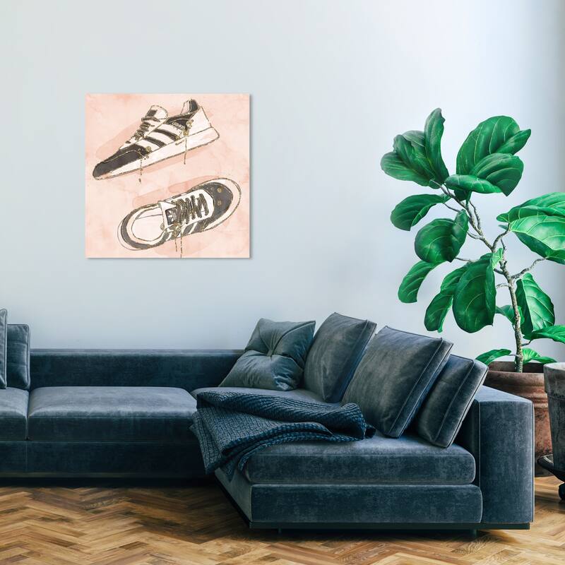 Wynwood Studio Canvas Fashion and Glam Sneaker Glam Pink and Light Pink Modern & Contemporary Wall Art Canvas Print - 30 x 30