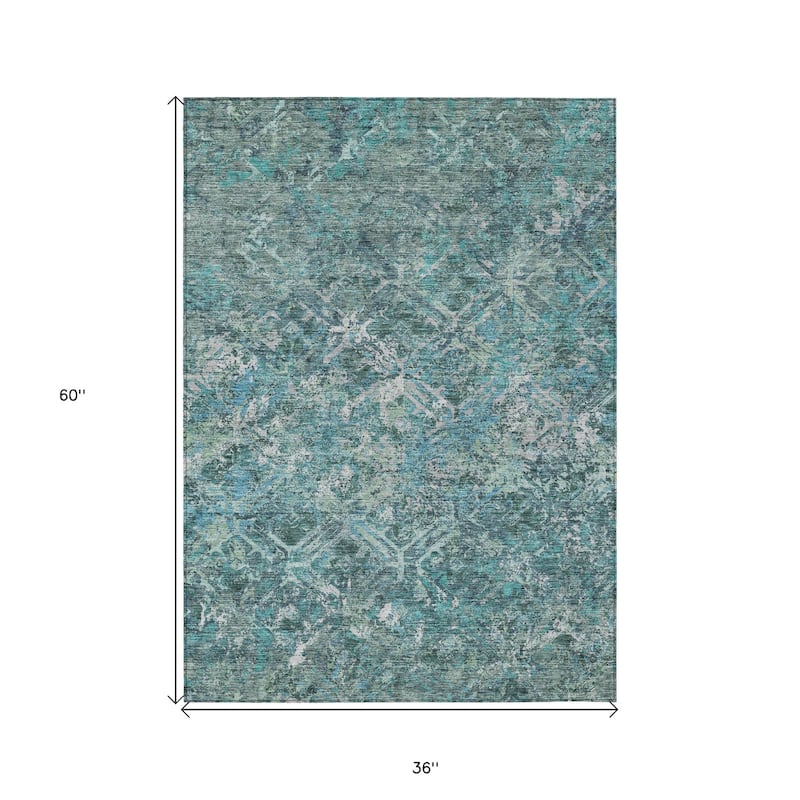 HomeRoots Geometric Transitional Rectangle Outdoor Rug