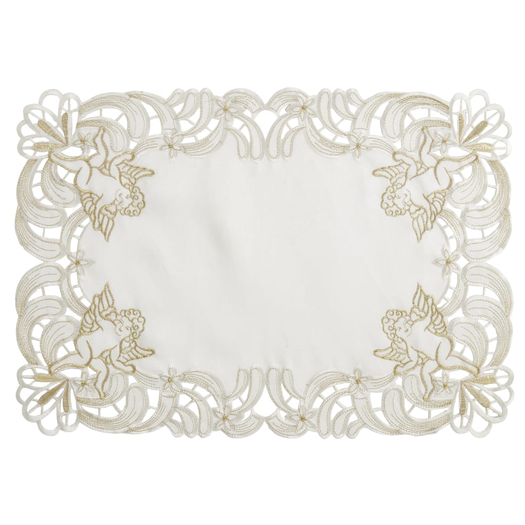 Embroidered Placemats With Cupid Design (Set of 4)
