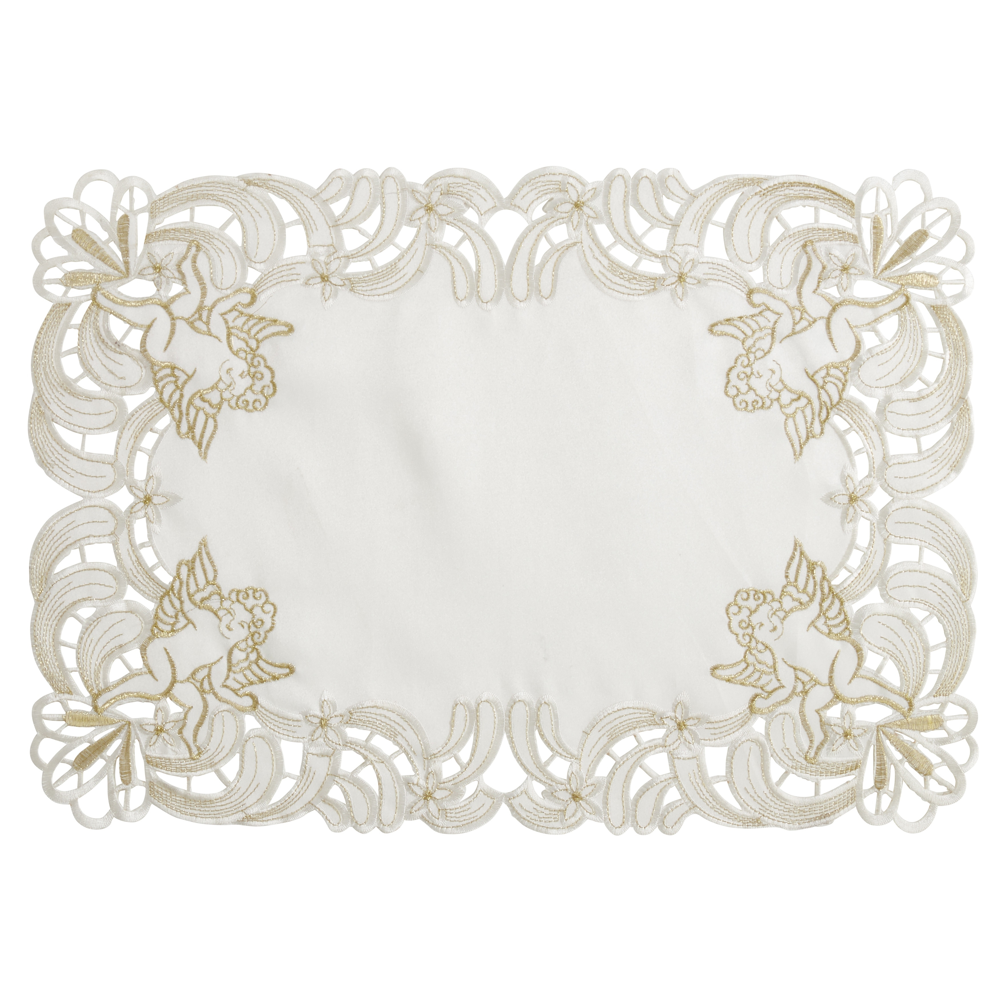 Embroidered Placemats With Cupid Design (Set of 4)
