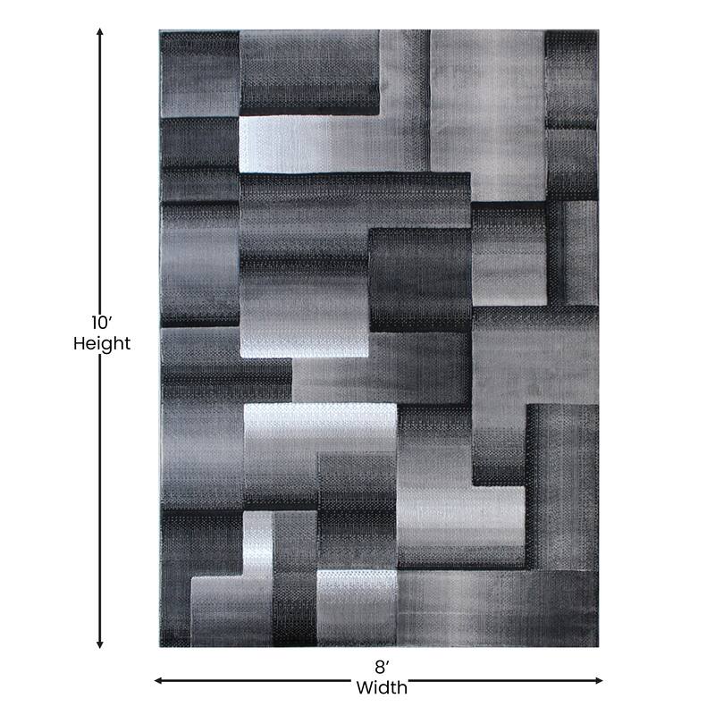 Modern Geometric Style Color Blocked Indoor Area Rug