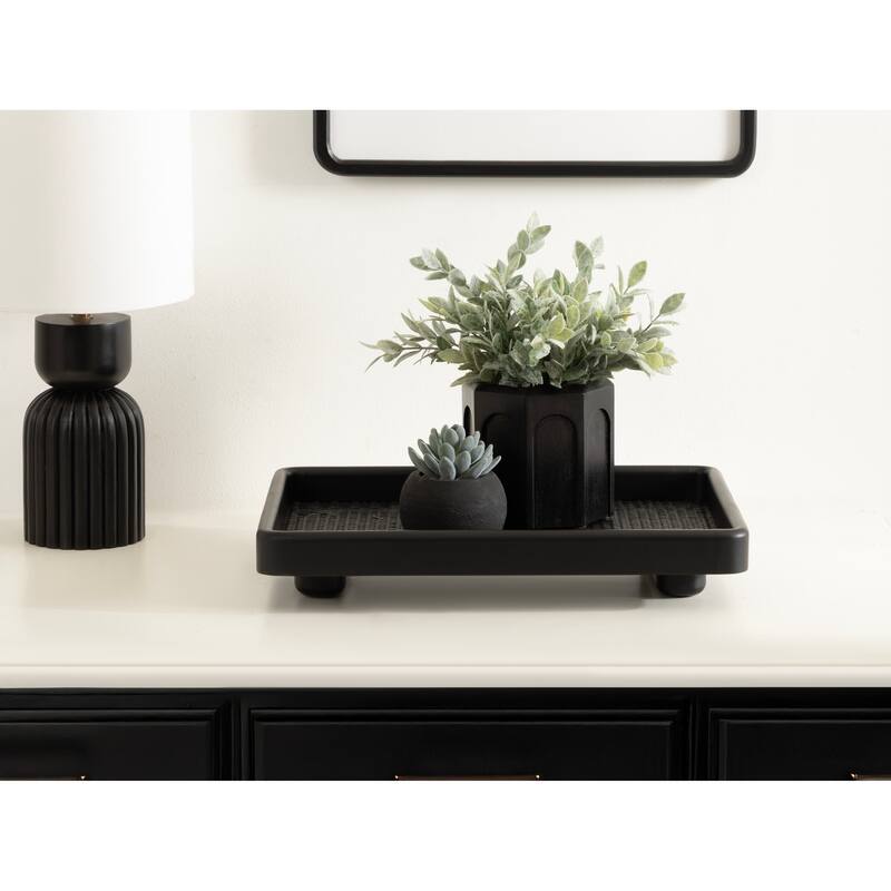 Kate and Laurel Planche Rectangle Woven Tray