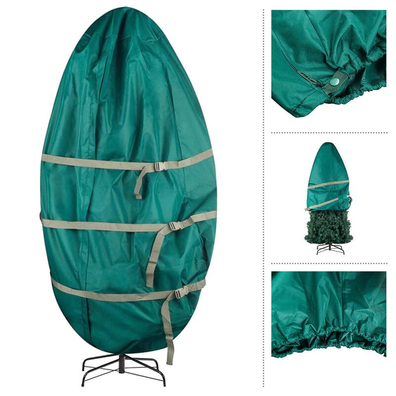 Upright Christmas Tree Storage Bag - Canvas Cover for 7.5-Foot Artificial Trees by Tiny Tim Totes (Green)