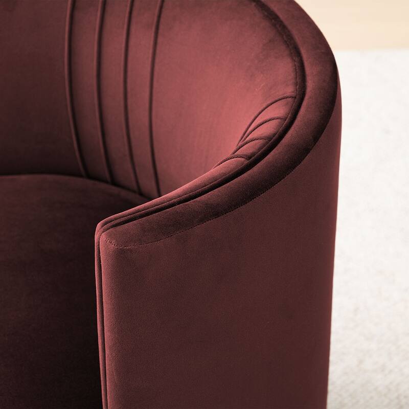 Velvet Swivel Rolling Accent Chairs with Casters