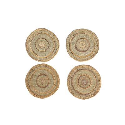 Dried Plant Place Setting Accessories - Set of 4 Black or Light Brown - Roche River Decor