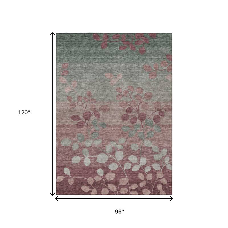 HomeRoots Floral Transitional Rectangle Outdoor Rug