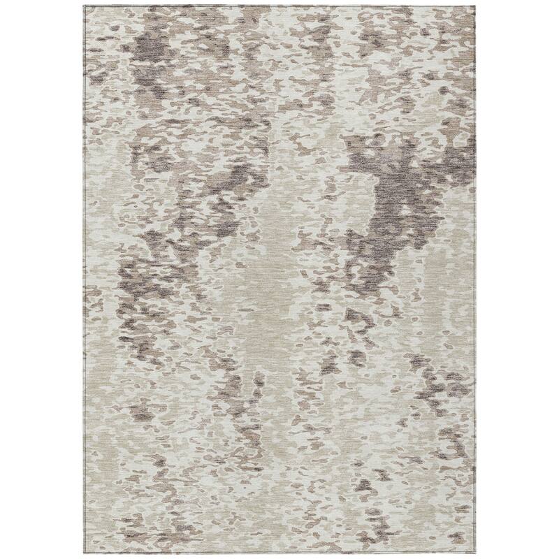 Machine Washable Indoor/ Outdoor Abstract Chantille Rug