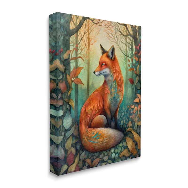 Stupell Vibrant Fox in Forest Foliage Canvas Wall Art Design by The Dutch Lady