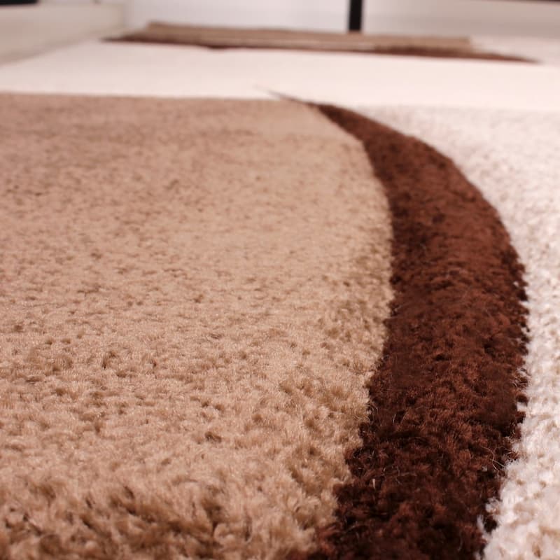 Modern Checkered Area Rug with Contour Cut