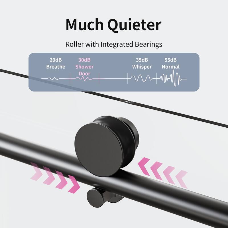 56-60" W x 60" H Frameless Single Sliding Shower Door, 8mm Tempered Glass Soft-Close Bathroom Enclosure - 60x60"
