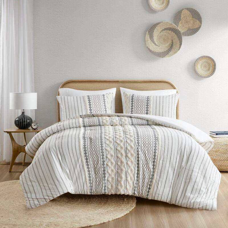 GDF Studio - Imani Cotton Printed Comforter Set with Chenille Detailing