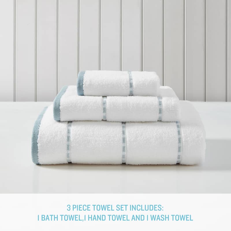 Tommy Bahama Ridley Solid Cotton Terry 3 Piece Towel Set - 3 Piece