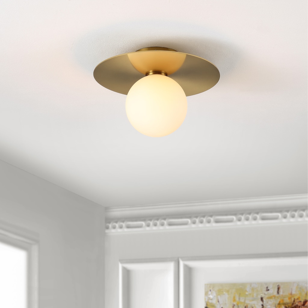 SAFAVIEH Lighting Esperanza Flush Mount - 12" W x 12" D x 8" H - Painted Gold - 12Wx12Dx8H