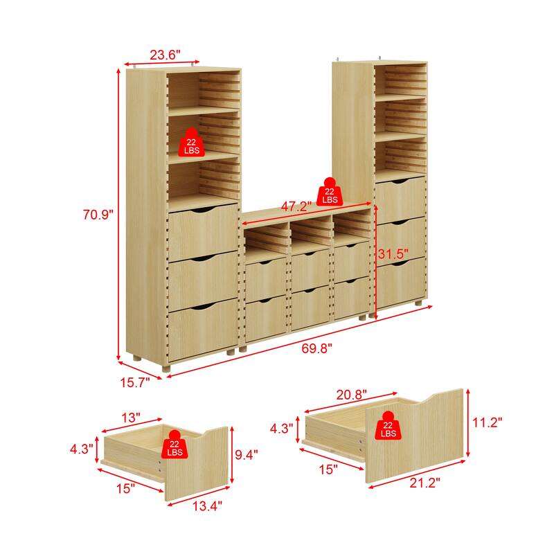 Entertainment Combo Units 2 Storage Cabinets and TV Stand Console Sets