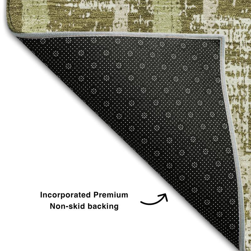 Premium Washable Super Soft Stripe Abrash Mayfield Rug