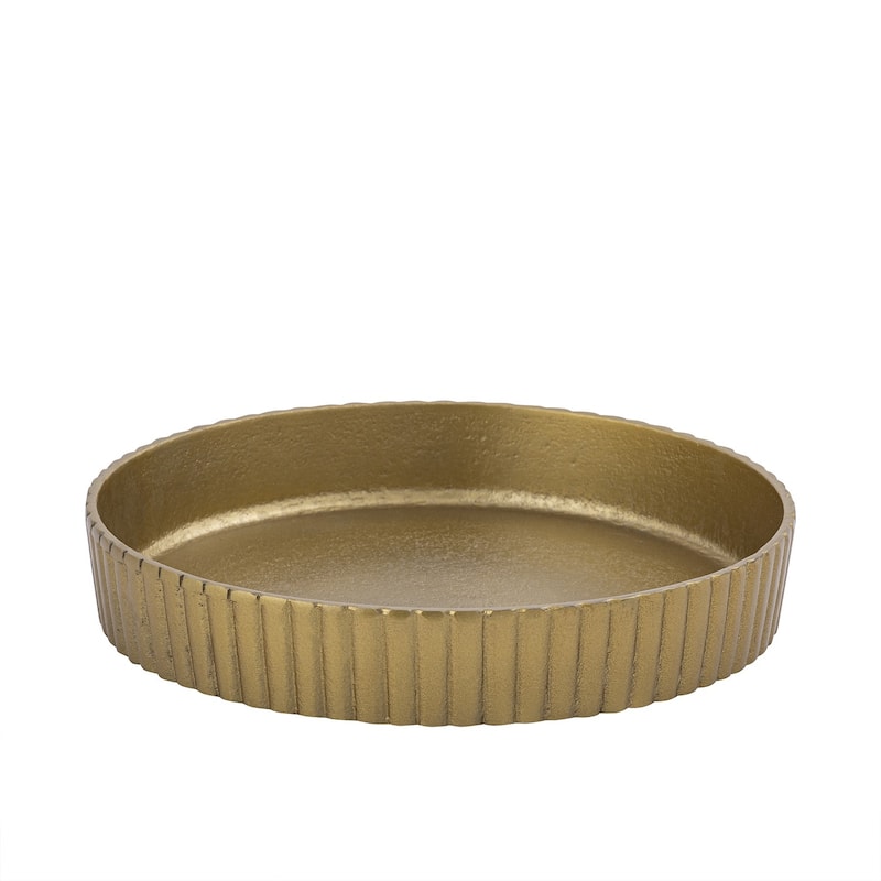 Plate Round Raw Brass Antique Dia 11.81" ALUMINUM -ST - Raw Brass Antique