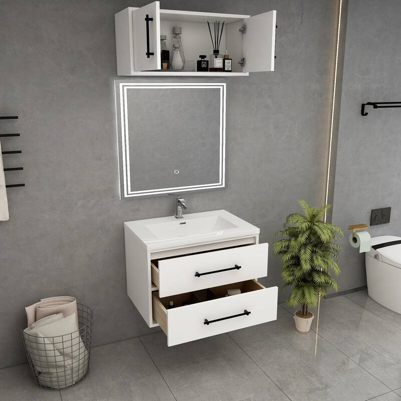Victoria 30'' Wall-Mounted Vanity Set with Motion Sensor LED light Top Cabinet.