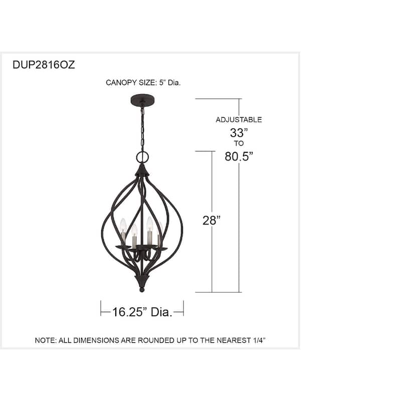 Dupont 4-Light Old Bronze Pendant - Old Bronze
