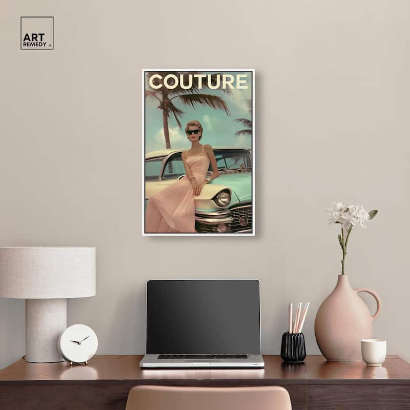 Vintage Beach Car Cover Canvas by Art Remedy
