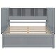 preview thumbnail 8 of 22, Full Size Platform Bed with Storage Headboard, Kids Bed Frame with 3-built-in shelves & 2-side lockers for Bedroom, Grey