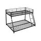 preview thumbnail 7 of 10, Noise Reduced Design Metal Bunk Bed with Solid construction, Safety guaranteed, Twin over Full,Black
