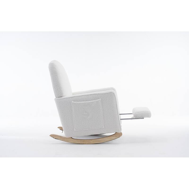 Nursery Rocking Chair With Adjustable Footrest