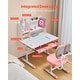 preview thumbnail 5 of 8, Pink Kids Height Adjustable Chair and Desk with Bookshelf and Storage Drawer and - 31.50 x 23.62 x (21.26 - 28.74) in