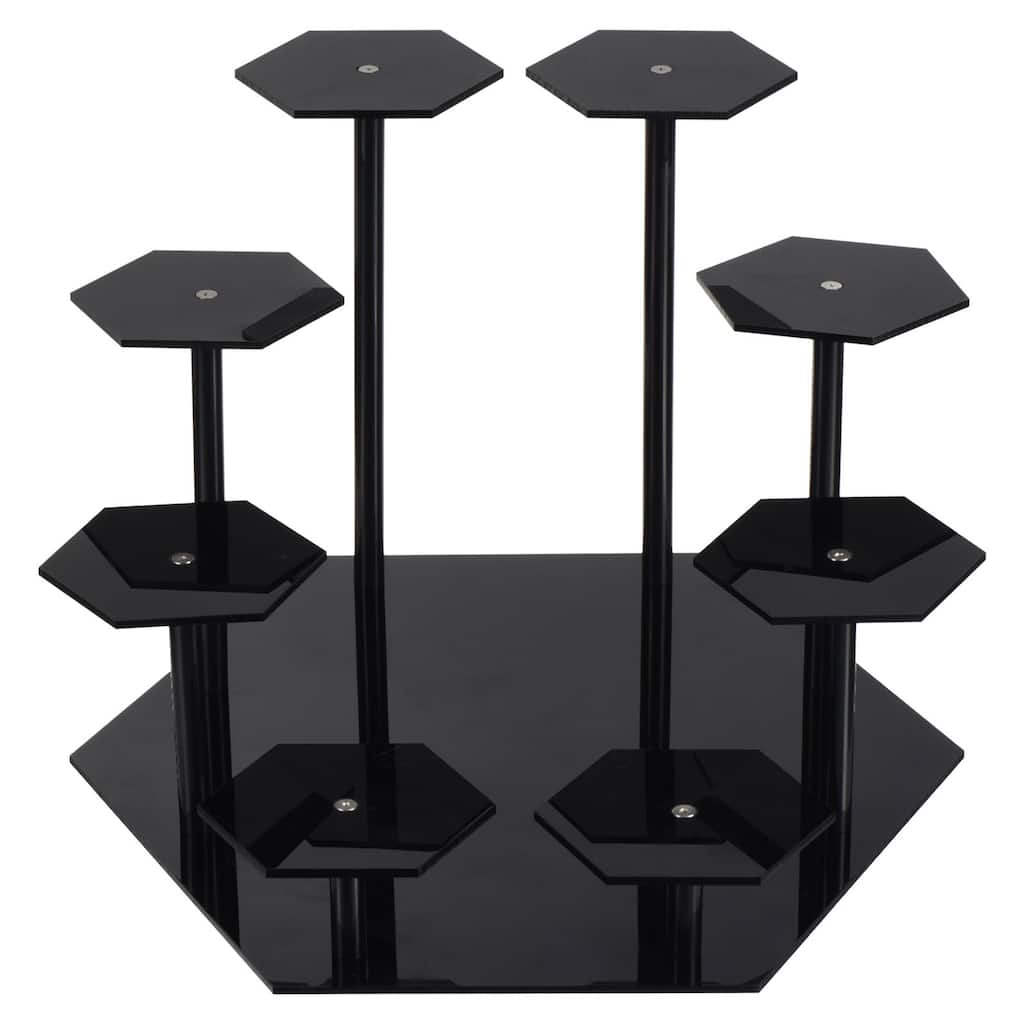 Acrylic Display Stand for Collectible Figures 8 Tier Acrylic Cupcake Stand Black