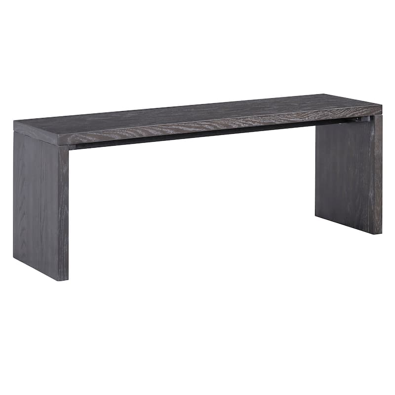 Espresso 3-Piece Rubber Wood Dining Table Set with Two Benches for Family Dining
