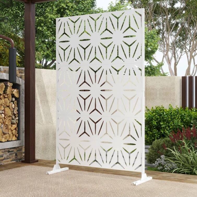 Outdoor Metal Privacy Screen Fence Panel Star Pattern