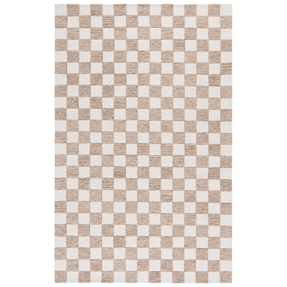 SAFAVIEH Handmade Ebony Gulnur Farmhouse Checkered Wool Rug