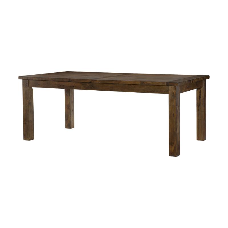 Rick Dining Table, 79 Inch Rectangular Top, Natural Brown Rubberwood