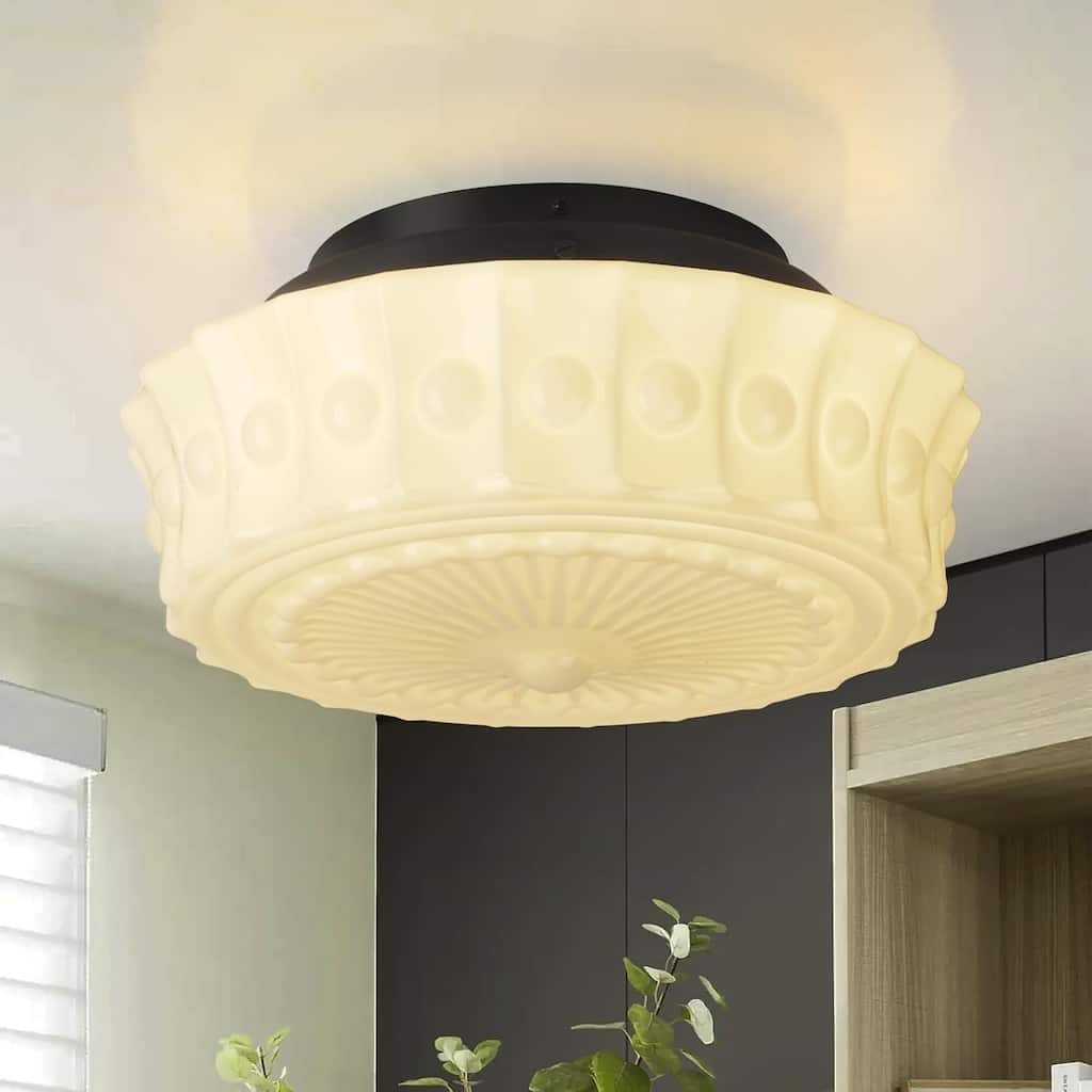 4 led bulbs ceiling light milk white hallway light glass, metal bedroom light