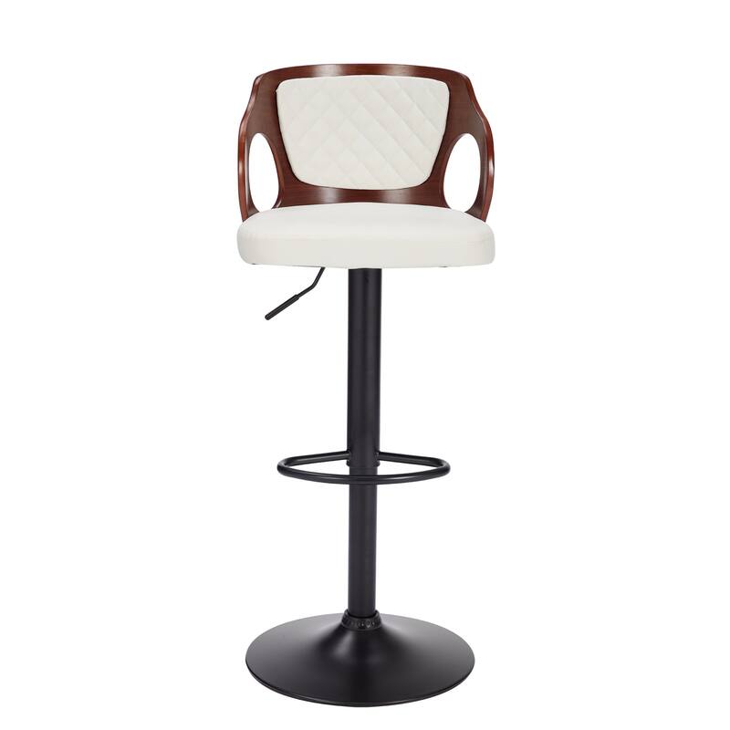 Swivel Bar Stools Set Kitchen Island Counter Height Bar Chairs Faux Leather Upholstered Armless Counter Stools