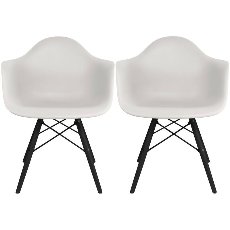 Molded Shell Eiffel Dining Arm Chair (Set of 2) - Light Gray