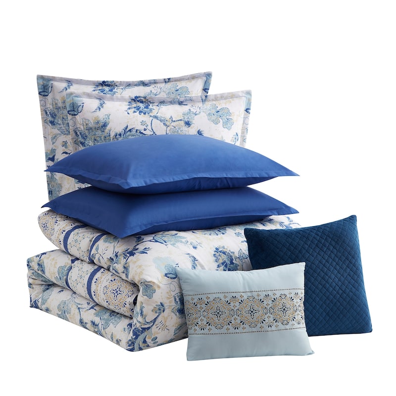 Margolis 7 Piece Floral Comforter Set